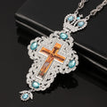 Vintage Russian Crucifix Orthodox Cross Rosary