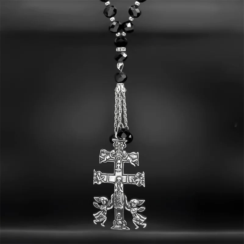 Caravaca Crucifix with Cherub Angel Pendant