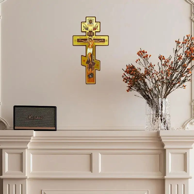 Wooden Byzantine Crucifix  Wall Hanging
