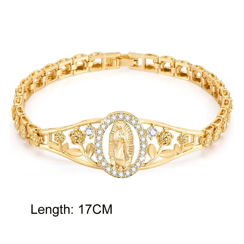 Virgin Mary Cross Bracelet