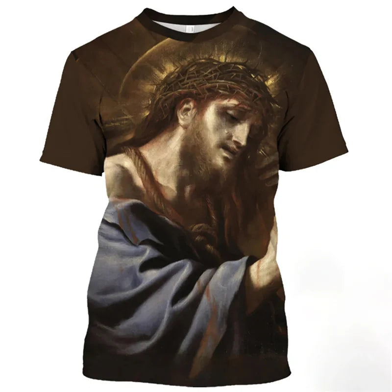 Jesus Christ Pattern T Shirt  3D
