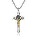 Stainless Steel St. Benedict Crucifix Pendants Necklace INRI