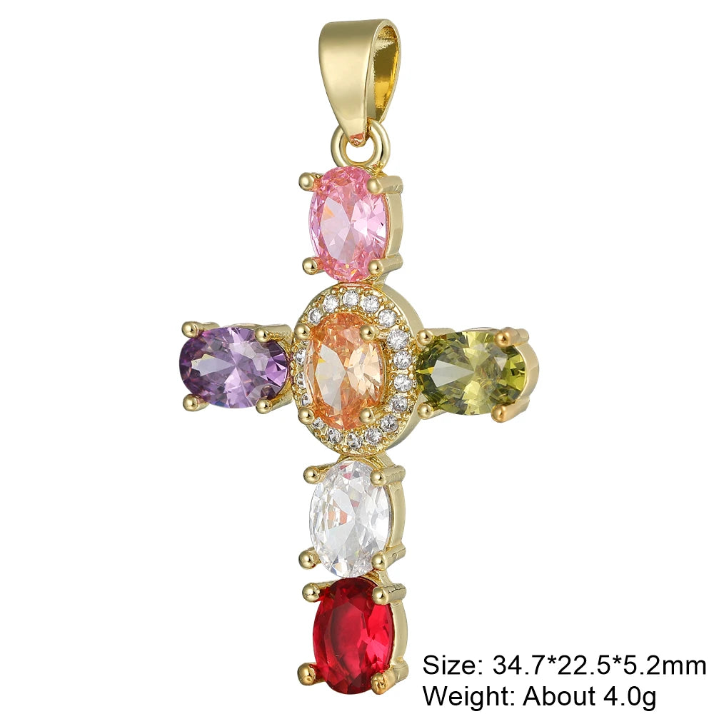 Rosary Jewelry Making Handmade 18K Real Gold Plated Opal Shell Cross