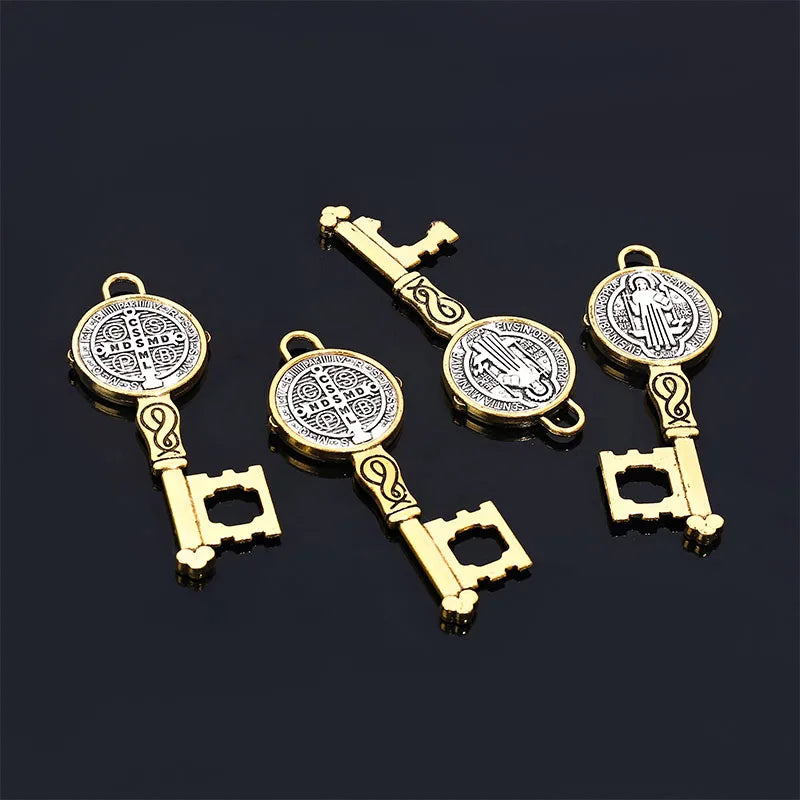 St Benedict Cross Amulet, St Benedict Altar Medal Pendant 35mm