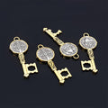 St Benedict Cross Amulet, St Benedict Altar Medal Pendant 35mm