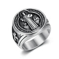 St. Benedict Exorcist Ring Stainless Steel or Gold Plated