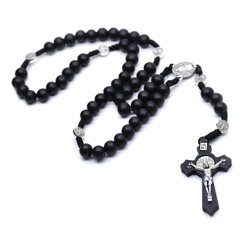 Large Handmade Round Bead Rosary Necklace