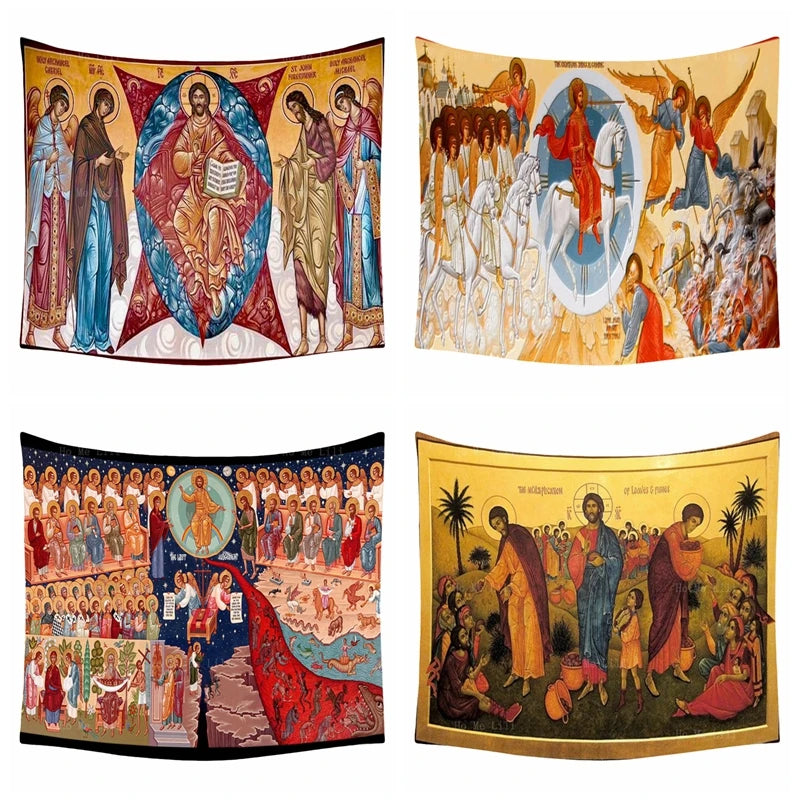 Icon Transfiguration Of Jesus Last Judgement Tapestry