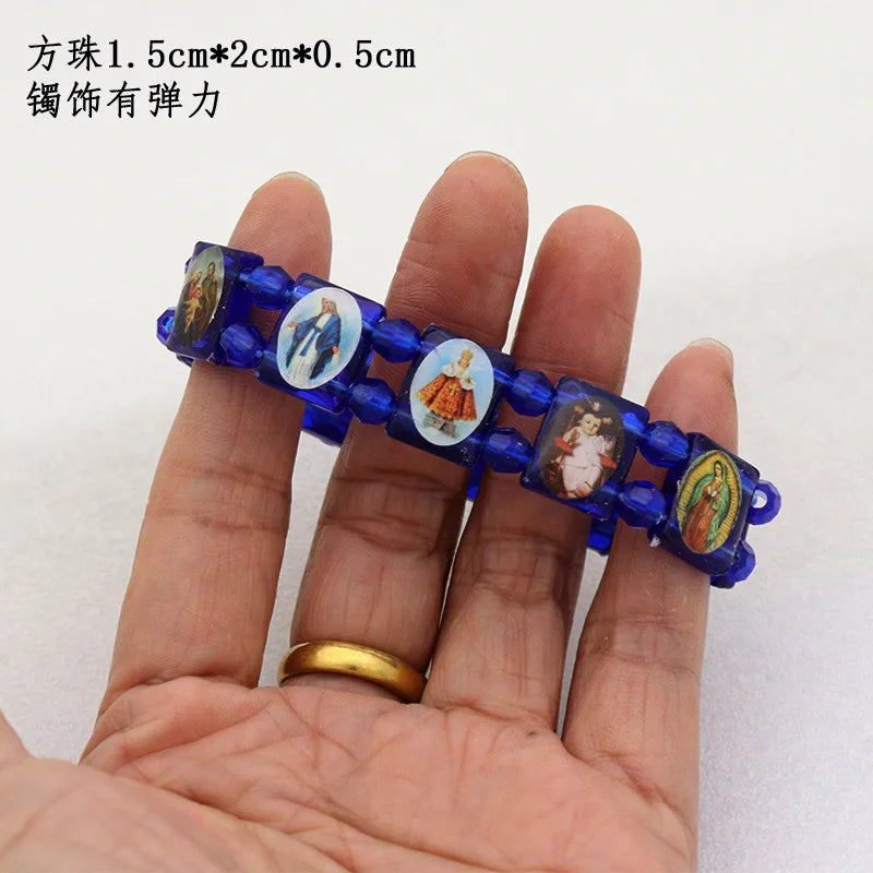 Holy Icon Rosary Bead Bracelet