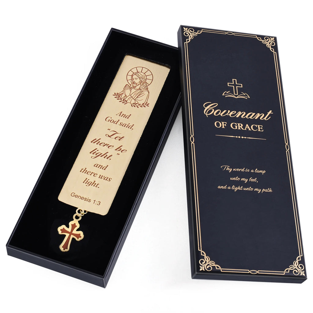 Solid Brass Bible Bookmark with Jesus Engraving