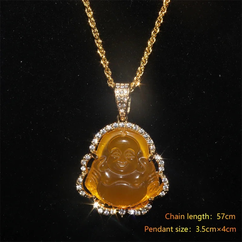 Emerald Green Imitation Jade Jesus Pendant Necklace