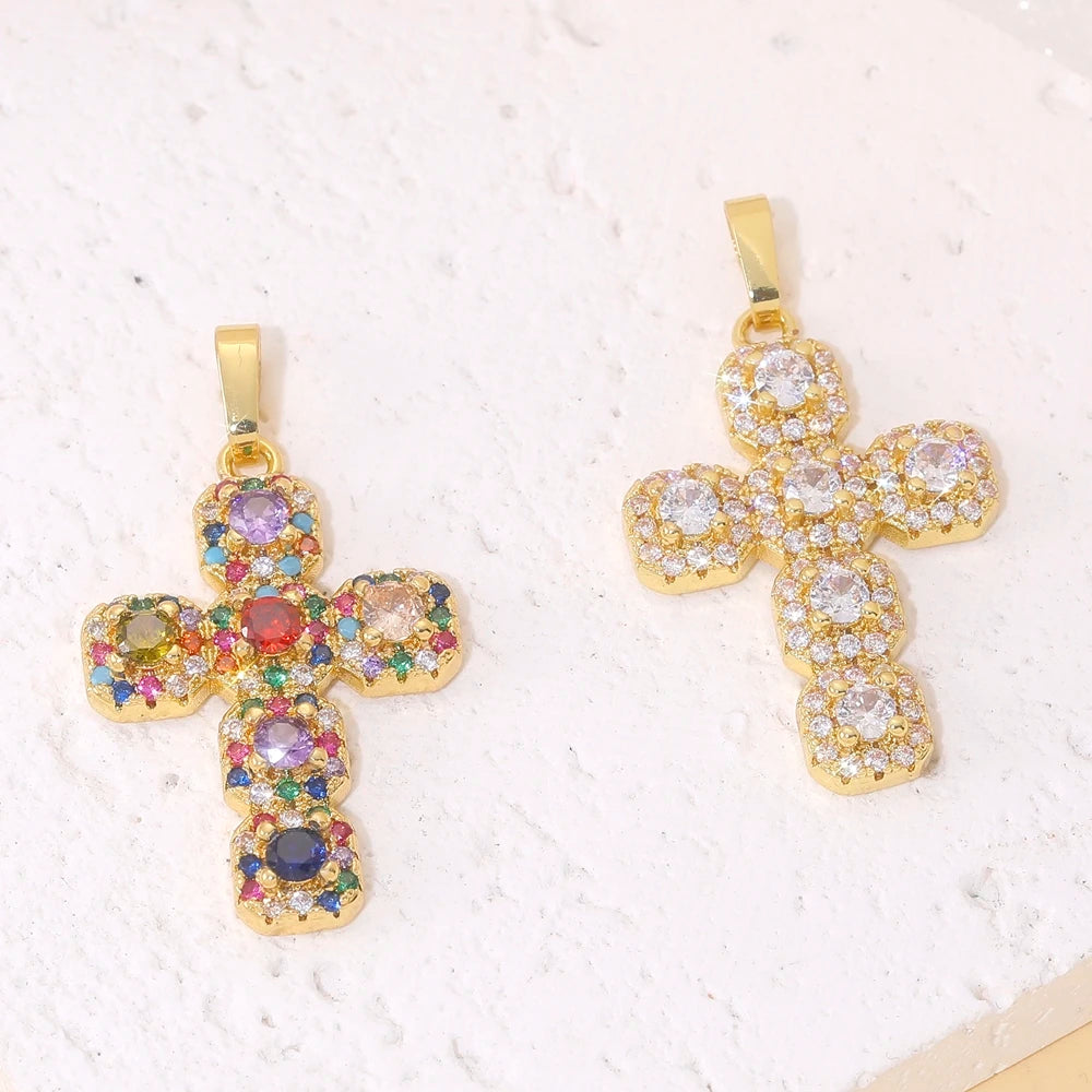 Rosary Jewelry Making Handmade 18K Real Gold Plated Opal Shell Cross