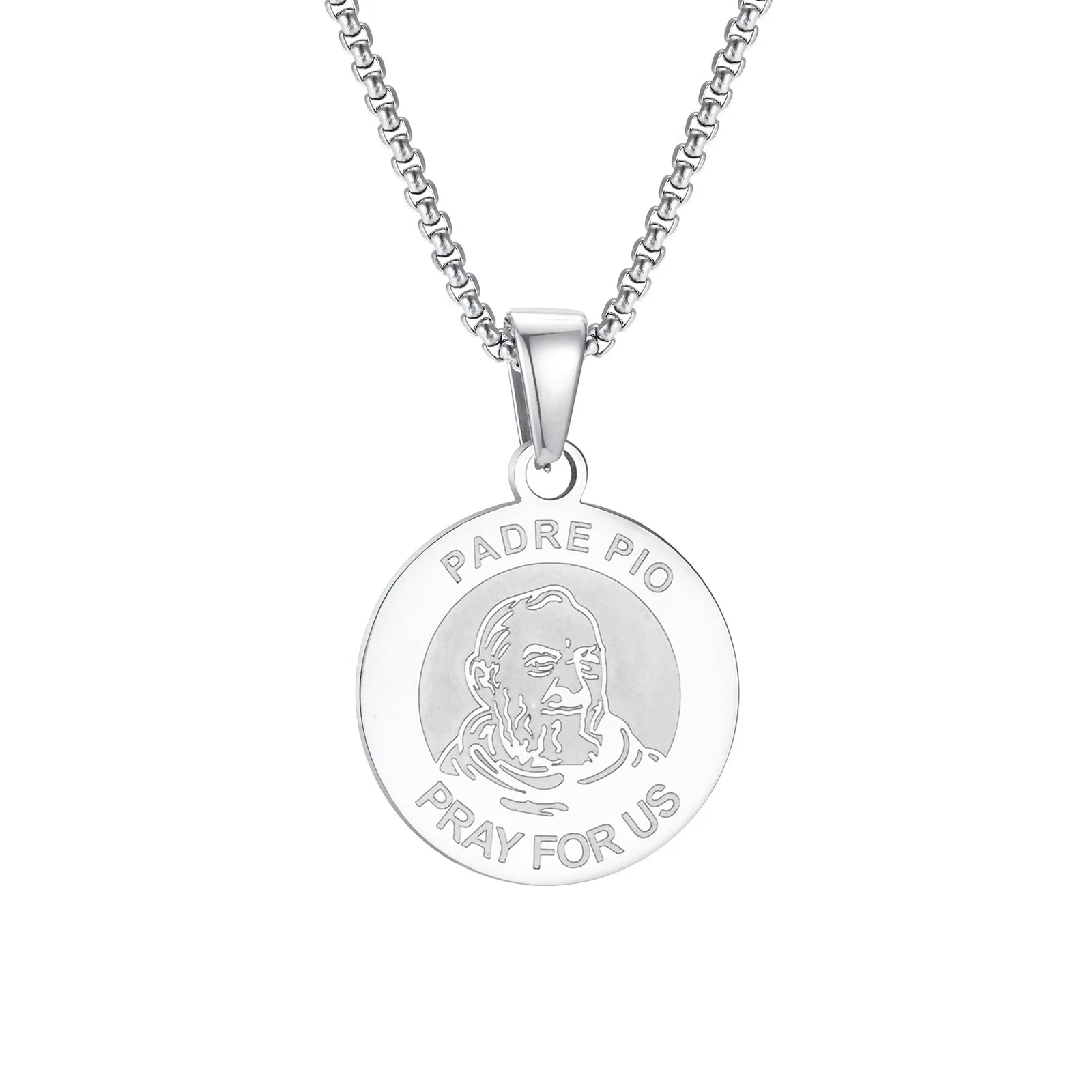 Padre Pio Coin Pendant Necklace