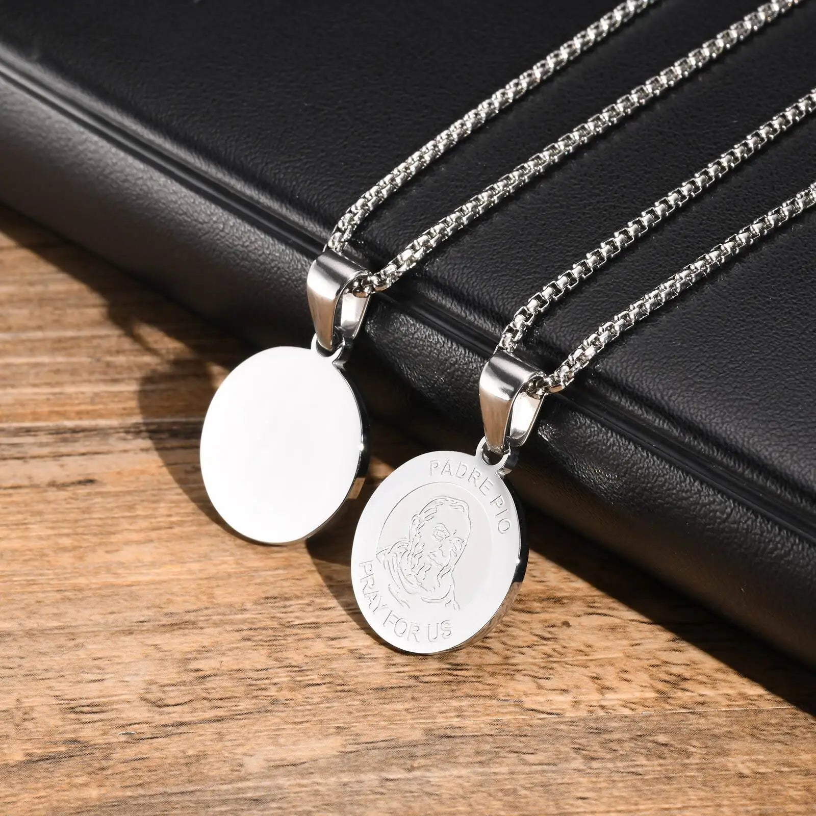 Padre Pio Coin Pendant Necklace