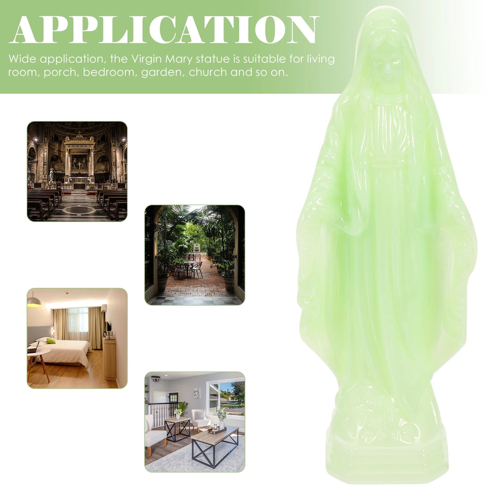 Luminous Glow In The Dark Virgin Mary Statue