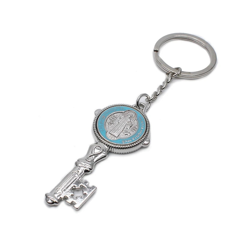 Enamel St. Benedict Key Chain