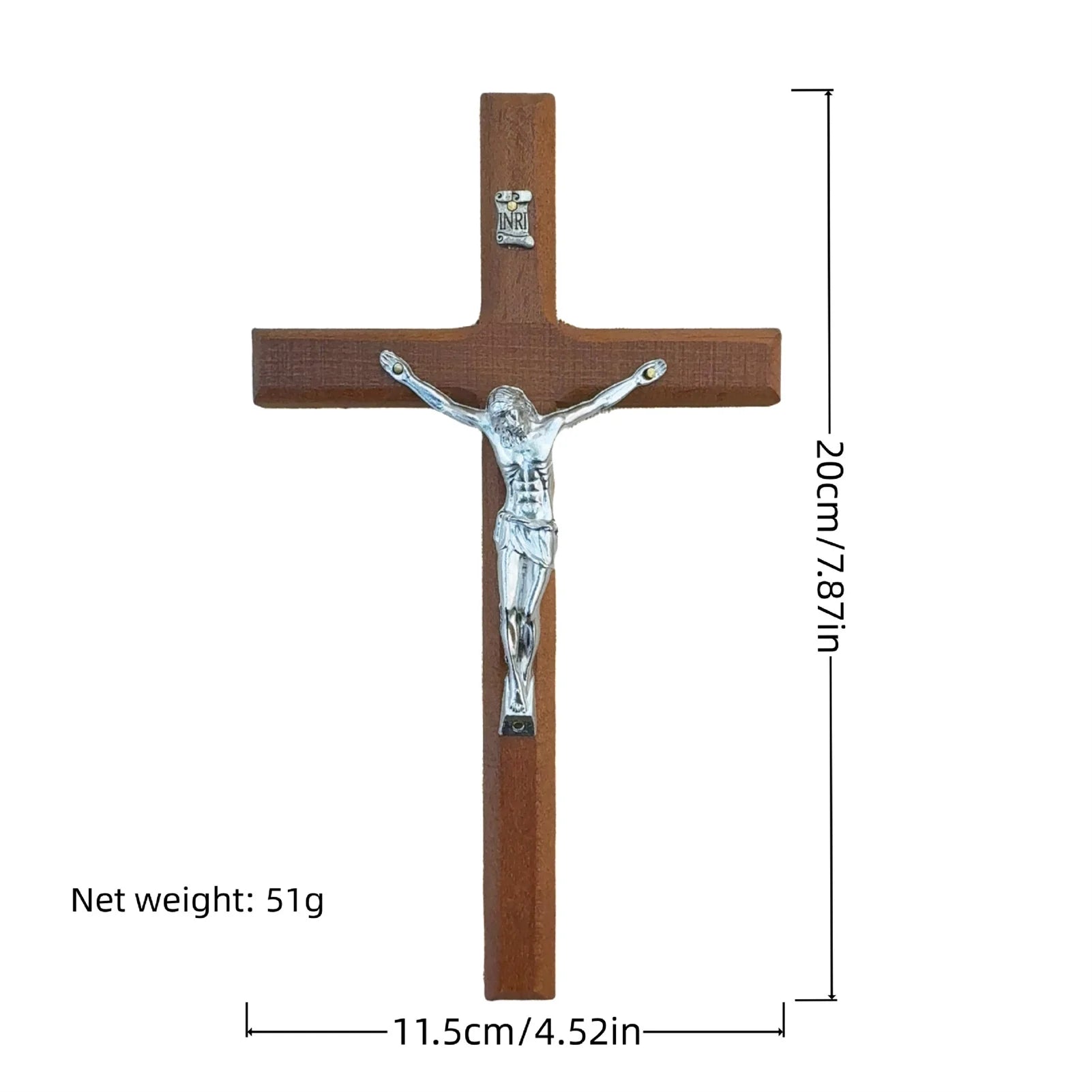 8 Inch Wooden Wall Crucifix