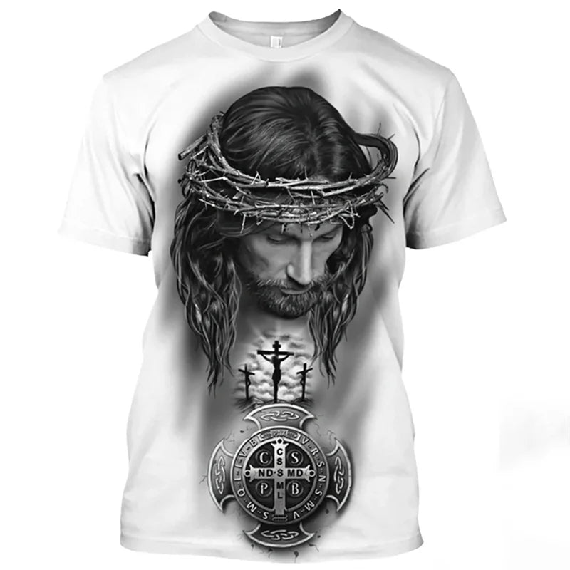 Jesus Christ Pattern T Shirt  3D