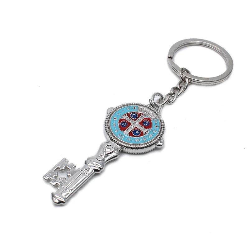 Enamel St. Benedict Key Chain