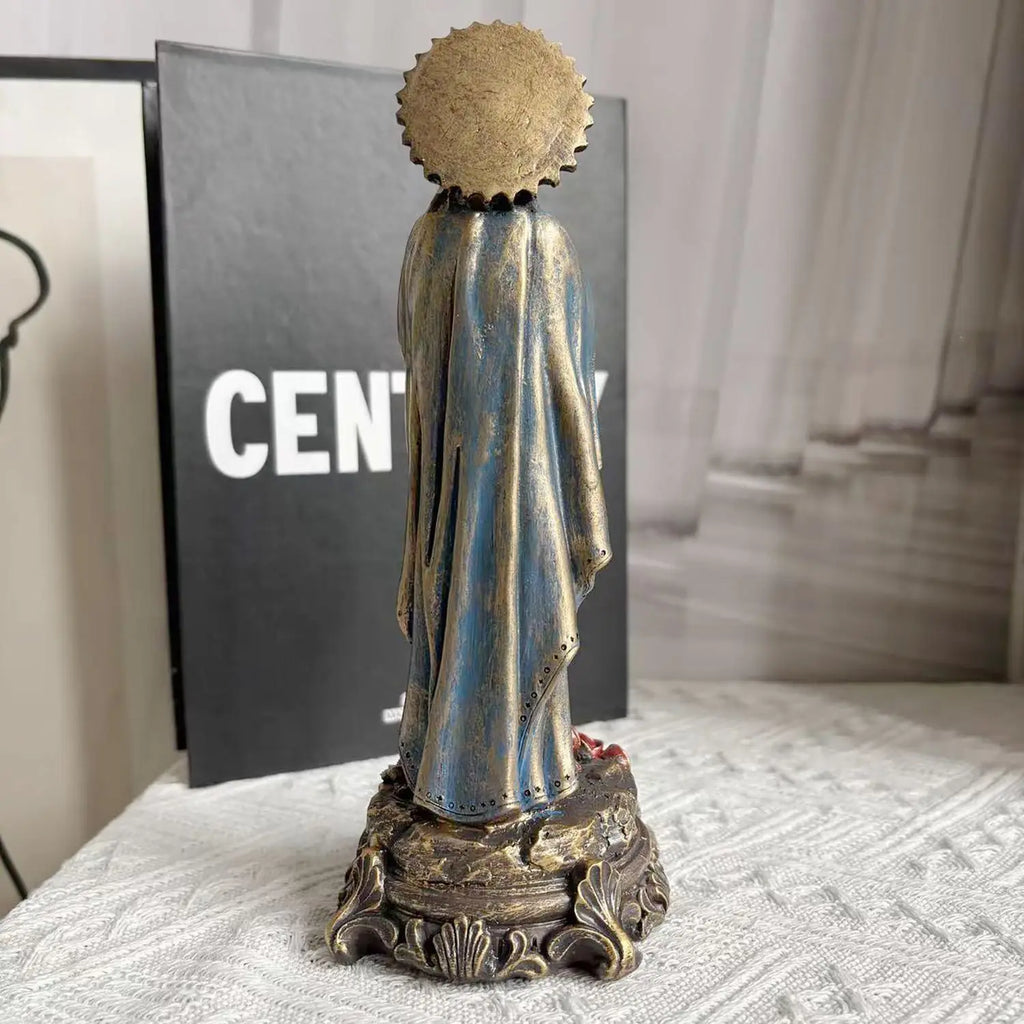 Virgin Mary Blessing Statue, Hand-Painted Figurine