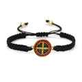 Enamel St. Benedict Black Rope Bracelets