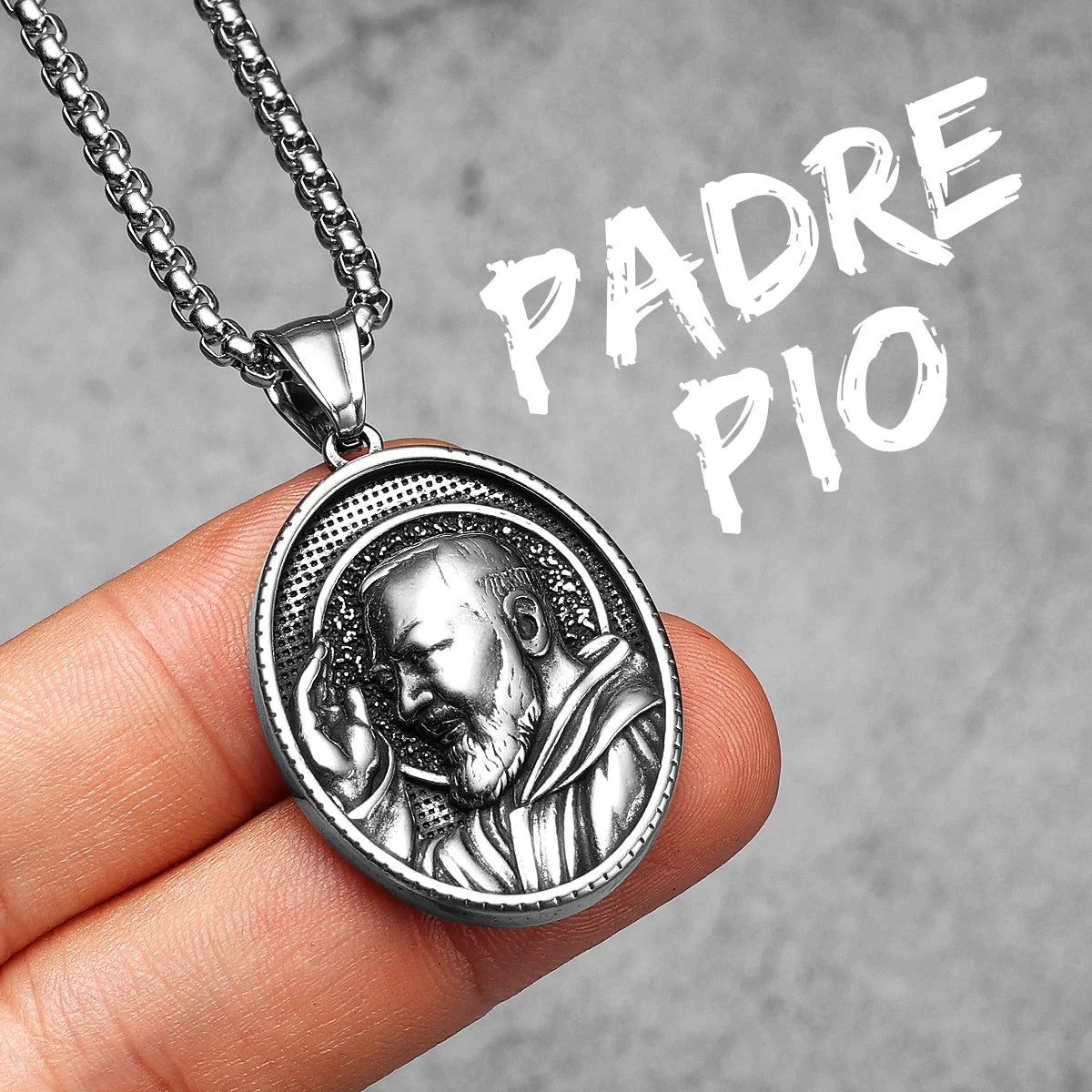 Padre Pio Powerful Amulet Stainless Steel