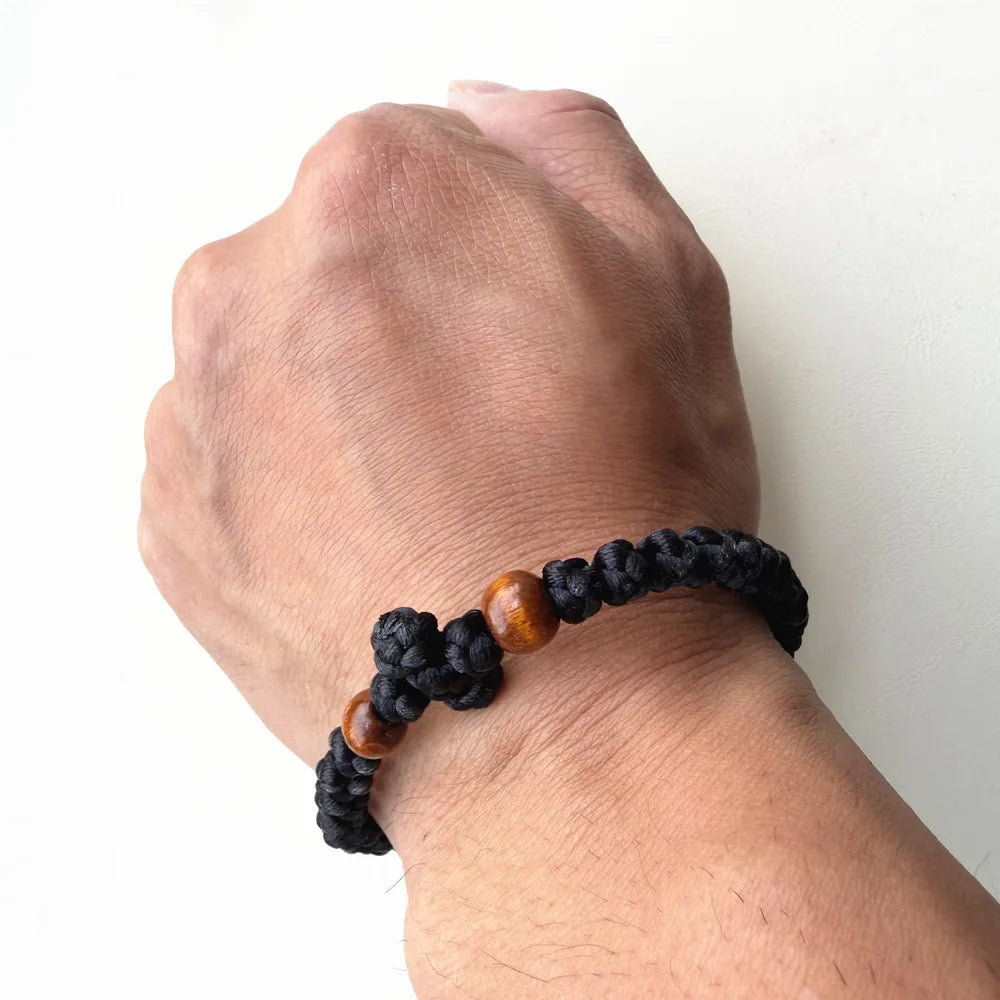 Orthodox Rope Wooden Prayer Beads Rosary Bracelet