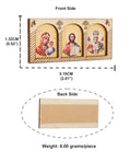 Stickable Orthodox Triple Holy Icon Theotokos Pantocrator Jesus St.Nicholas