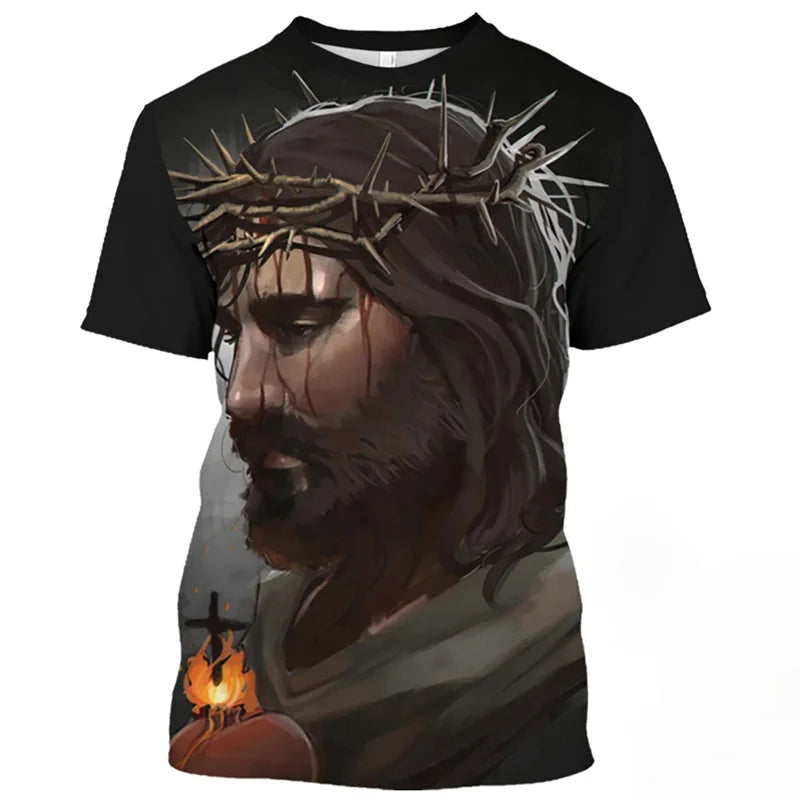 Jesus Christ Pattern T Shirt  3D