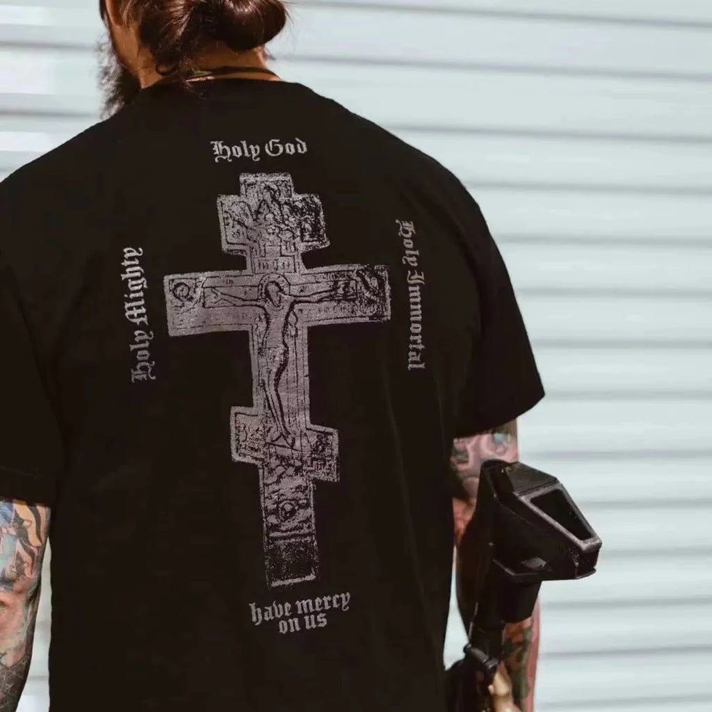 Holy Cross Graphic T-shirt Men Women Cotton Short Sleeve