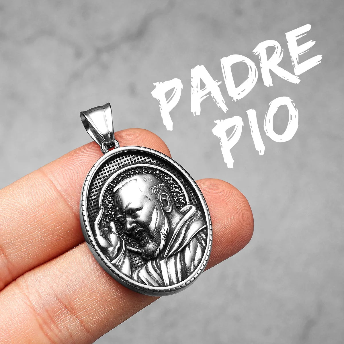 Padre Pio Powerful Amulet Stainless Steel