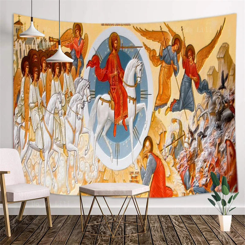 Icon Transfiguration Of Jesus Last Judgement Tapestry