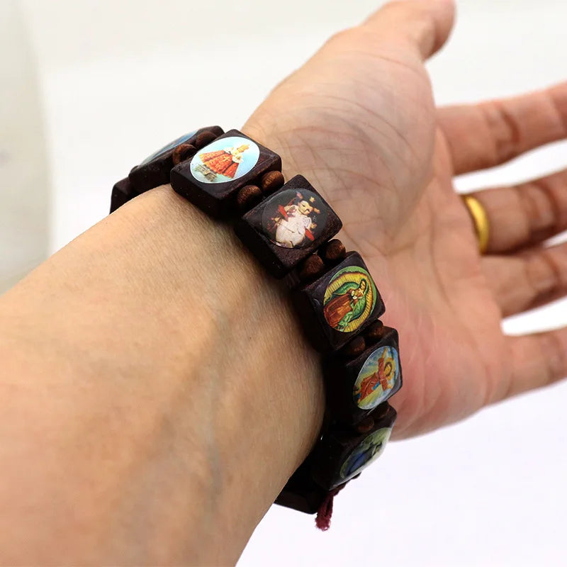 Holy Icon Rosary Bead Bracelet