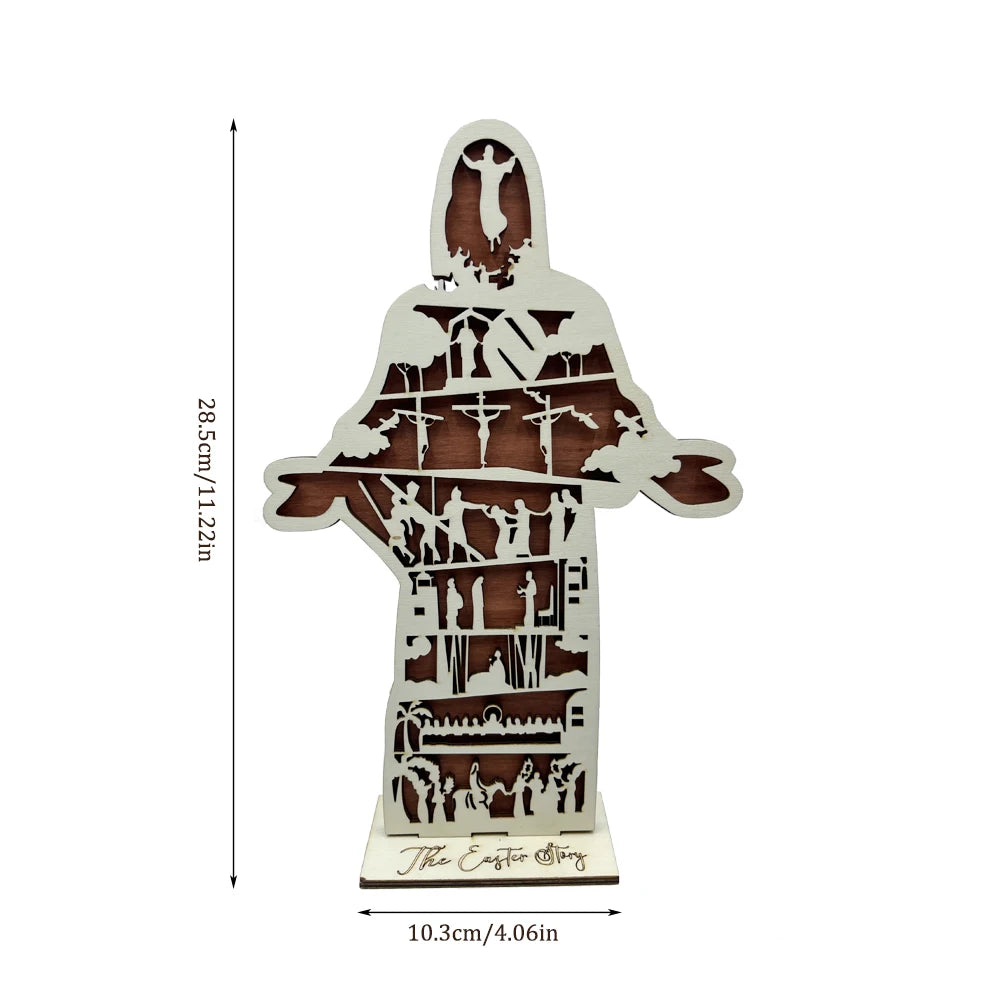 Easter Home Decor, He is Risen Jesus Chris Shelf Sitter