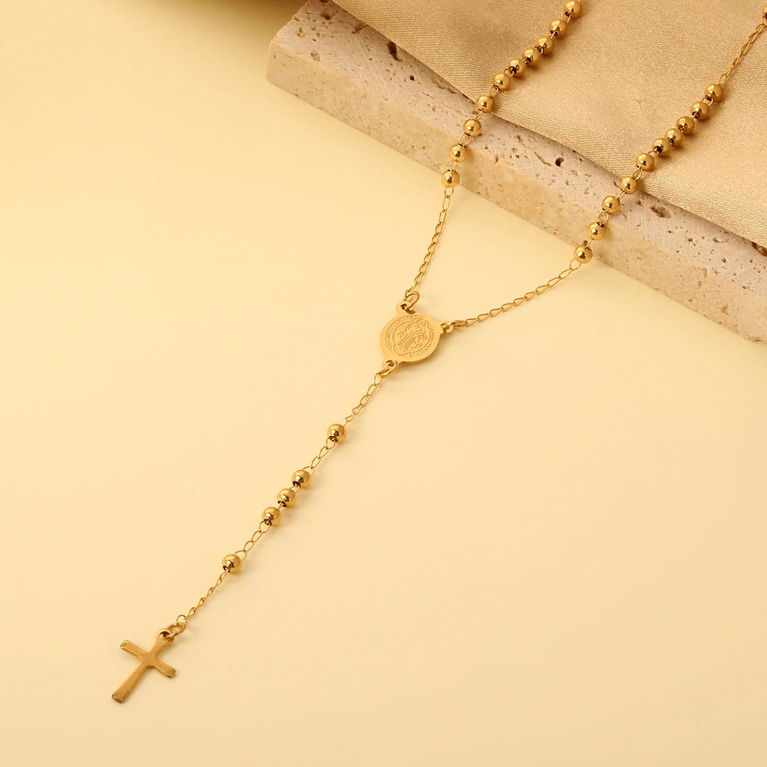 Black and Gold Large Beaded Rosary