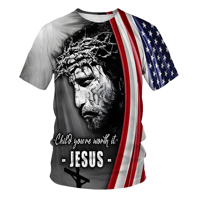 Jesus Christ Cross 3d Printed T-shirts