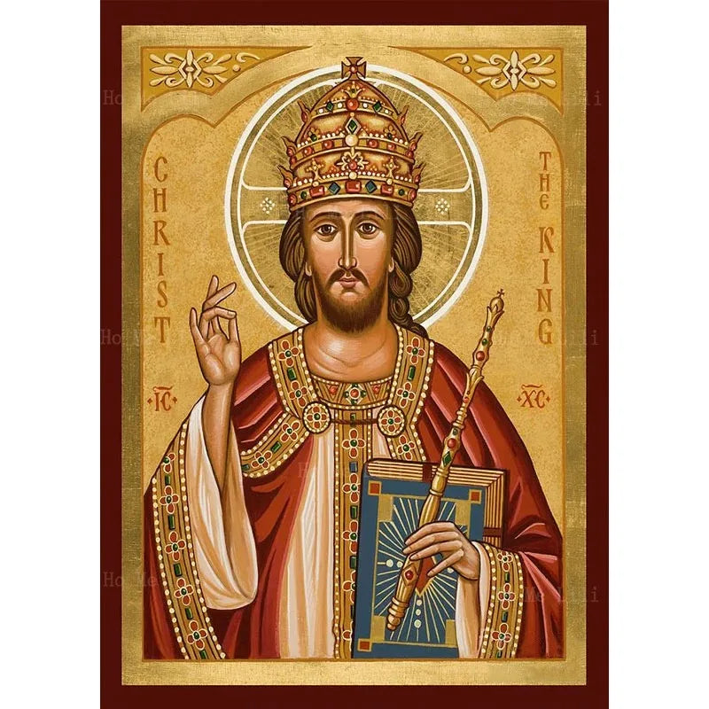 Orthodox Icon Of Christ The King Our Lord Jesus In Glory Divine Resurrection Religion Canvas Wall Art By Ho Me Lili Room Decor