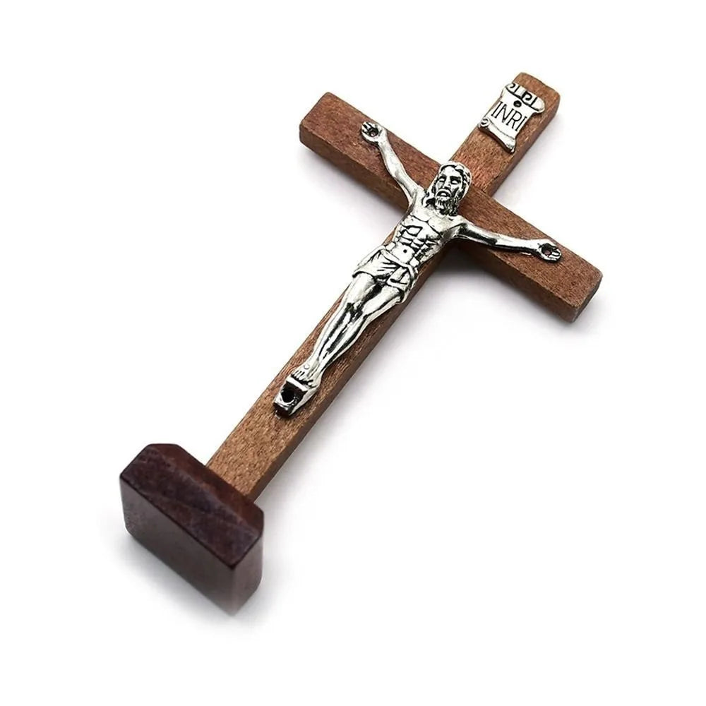 Tabletop Wood Crucifix on stand