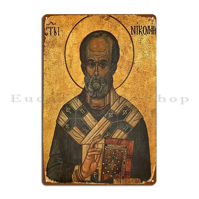 Saint Nicholas Orthodox Icon Metal Sign