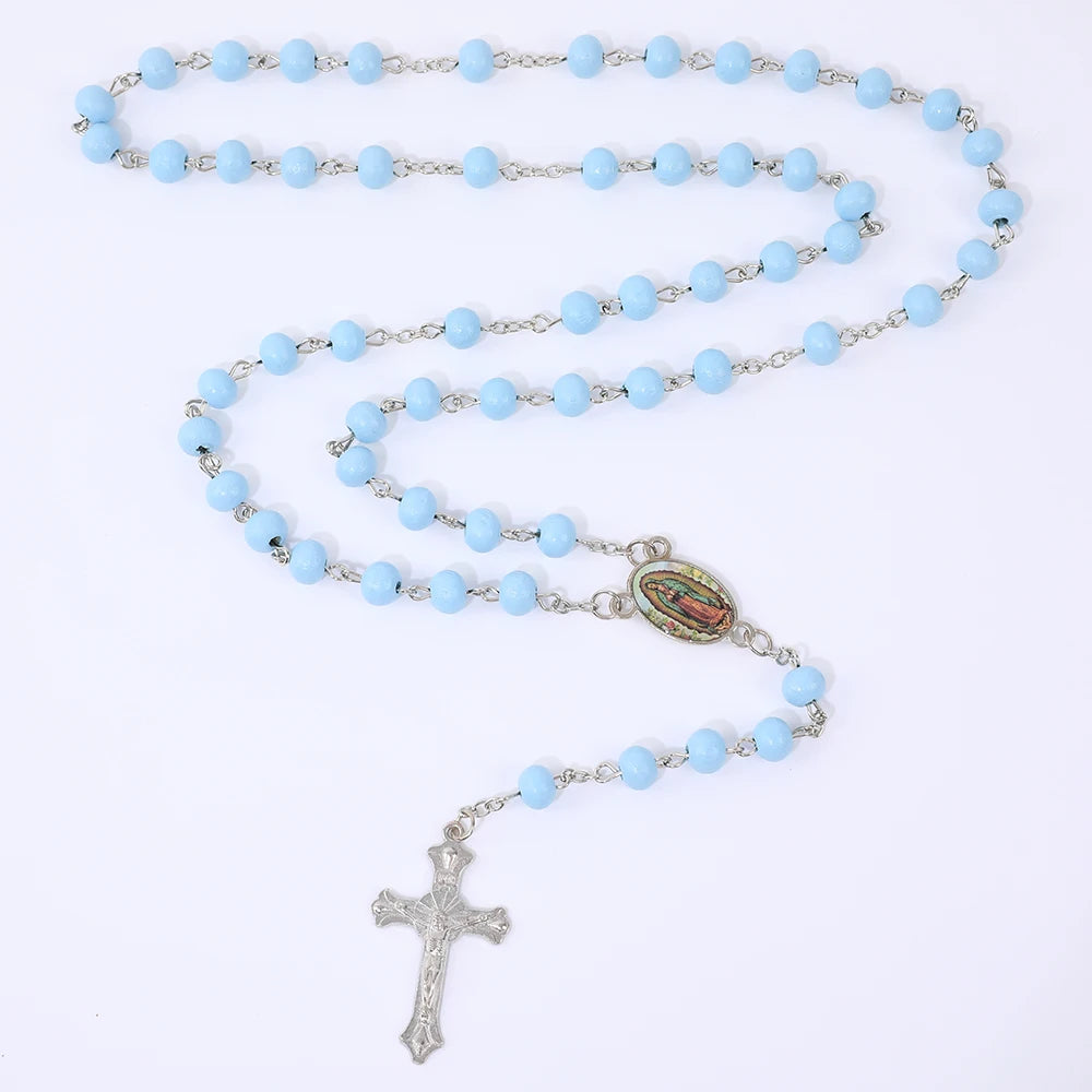 Blue Rosary  6MM Wooden Bead