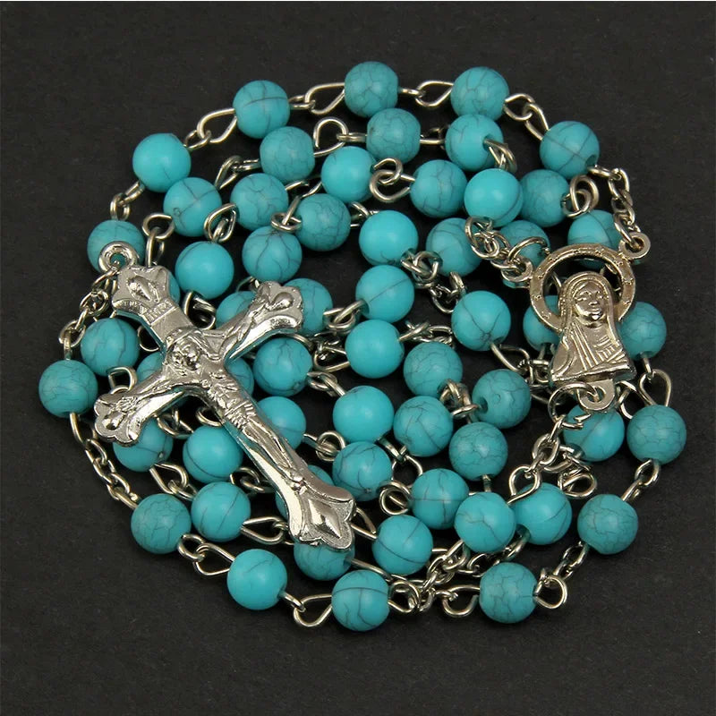 8mm Beaded Turquoise rosary