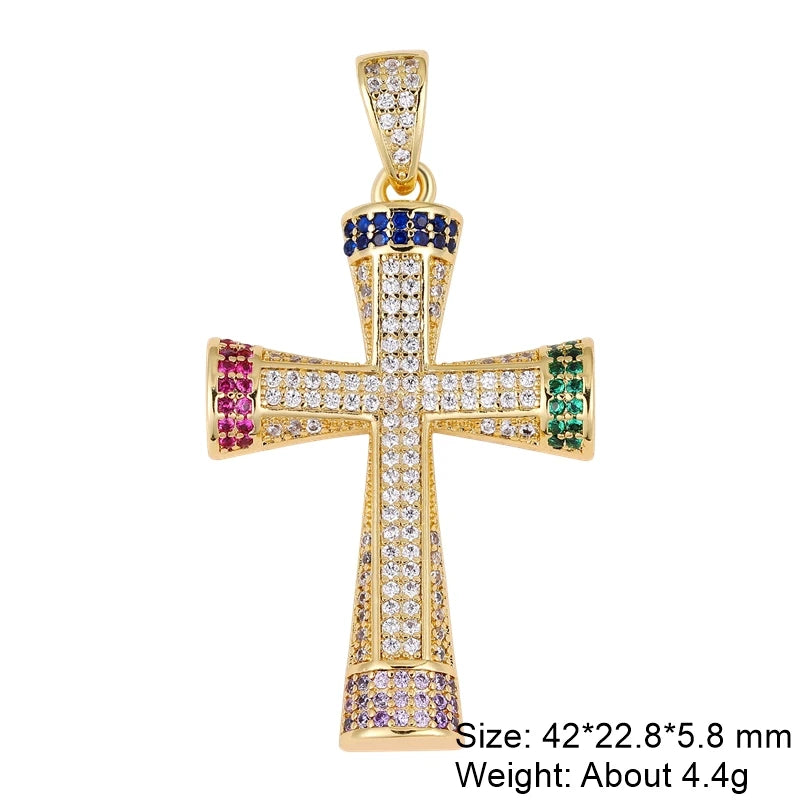 Rosary Jewelry Making Handmade 18K Real Gold Plated Opal Shell Cross