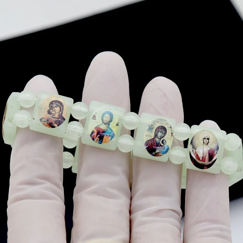 Holy Icon Rosary Bead Bracelet