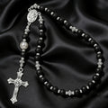 Vintage Cross Religious Rosary Beads Chain Jesus Crucifix Virgin Mary Pendant Chain Jewelry Religious Prayer Beads Bracelet