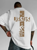 Cross Pattern Printed Short 100% Cotton T-shirt