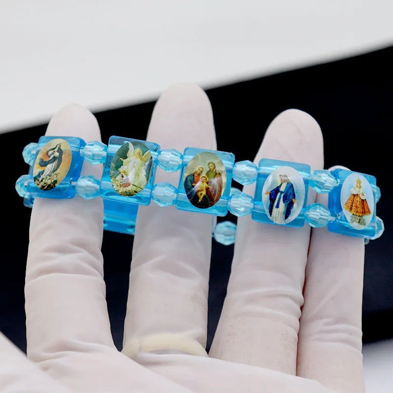 Holy Icon Rosary Bead Bracelet