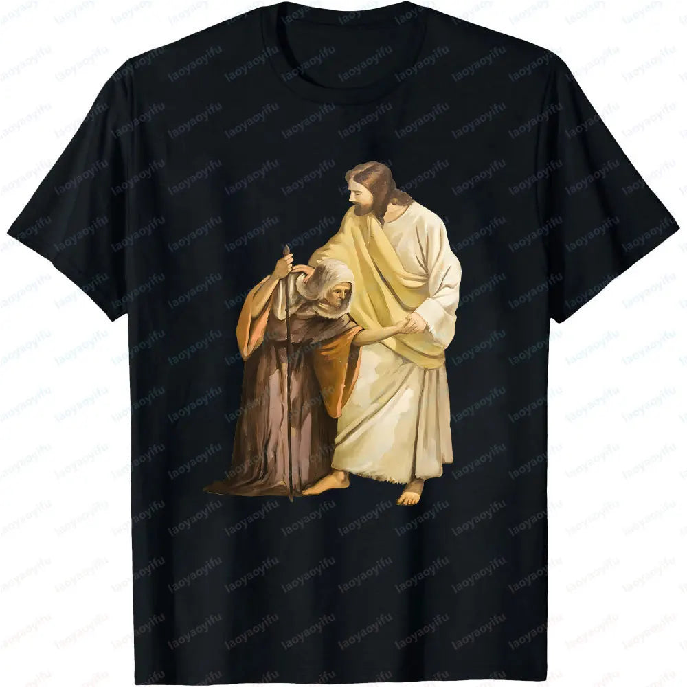 Jesus Christ Pantocrator Icon Sinai Orthodox  Printed T-Shirt