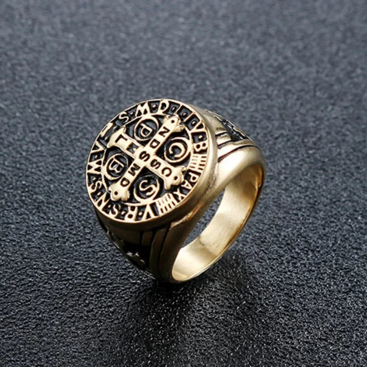 Saint Benedict Cross Ring Exorcism Men