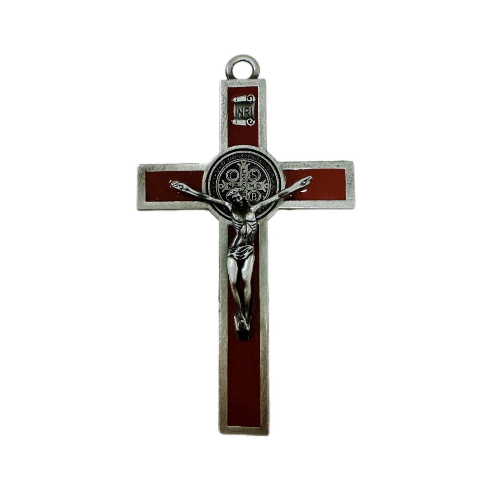 Crucifix Wall Cross-St. Benedict Wall Art-5.0X2.7 Inch Enamel