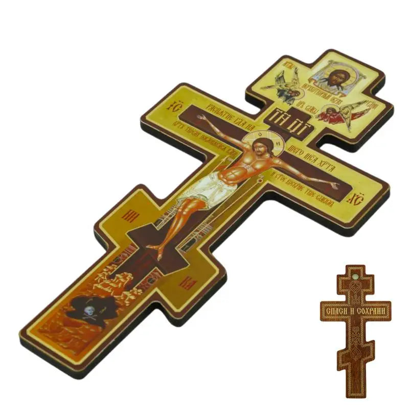Wooden Byzantine Crucifix  Wall Hanging